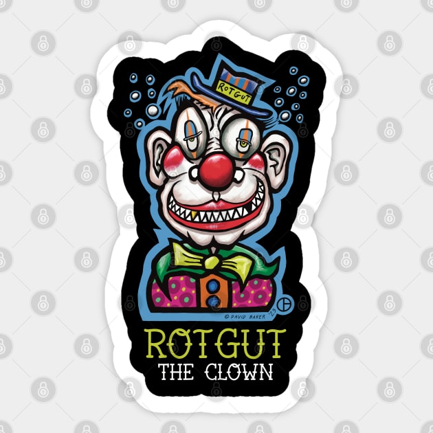 Rotgut The Clown Sticker by Art from the Blue Room